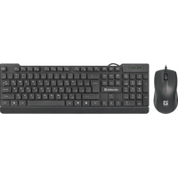 Комплект (клавиатура +мышь) Defender York C-777 проводной, мультимедийный, USB, черный (45779)