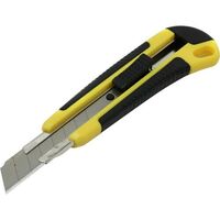 Инструмент нож с сегментированным лезвием 18 мм, корпус ABS пластик обрезиненный Rexant (12-4901)