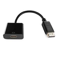 Переходник DP - HDMI Gembird/ Cablexpert 0,1м, V1.0, черный (A-DPM-HDMIF-002) пакет
