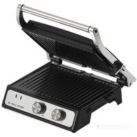 Электрогриль BQ GR1004 серебристый (2000 Вт; антипригарное; управление: механическое)