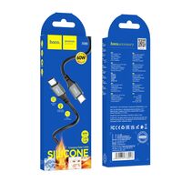 Кабель Type-C HOCO X86 Spear 60W (Type-C, 1м, силиконовый, Черный)