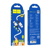 Кабель Type-C HOCO X86 Spear 60W (Type-C, 1м, силиконовый, Белый)
