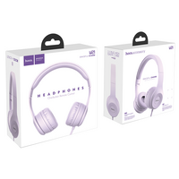 Проводные наушники HOCO W21 Graceful charm, накладные, jack 3.5 mm. пурпурный (6931474708304)