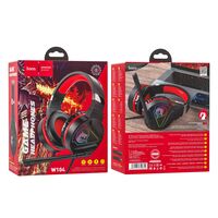 Проводные наушники HOCO W104 Drift, jack 3.5 mm, USB, микрофон, накладные, красный (6931474749819)