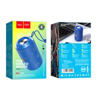 Портативная колонка  HOCO HC1 Trendy sound 5W, синий, BT, miniJack 3.5, USB, FM приемник, Пластик (6931474740199)