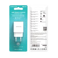 СЗУ Borofone BA20A Sharp (1xUSB, 2.1A, белый)
