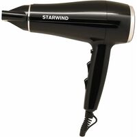 Фен Starwind SHD 7080 черный (2200 Вт, режимов - 3, вид: полноразмерный, насадок - 1)