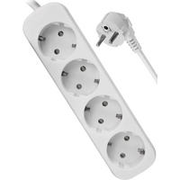 Сетевой фильтр 1.8 м Defender E418, 10 А, 2200 Вт, 4 розетки, белый (99225)