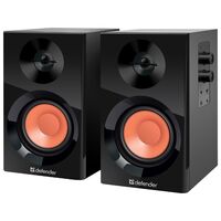 Колонки 2.0 Defender Aurora S12 12W, черный/ оранжевый, miniJack 3.5, Нет, MDF (65415)
