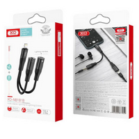 Кабель AUX XO NB181B  audio adapter  Lightning to3.5+Lightning Black