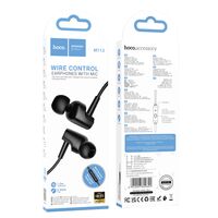 Проводные наушники HOCO M112 Story, jack 3.5 mm, микрофон, внутриканальные, черный (6942007609692)