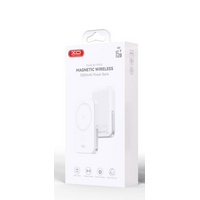 Внешний аккумулятор 5000mAh -XO- PR242, Type-C PD20 x1, QC3.0, магнит, беспроводная зарядка, дисплей, белый
