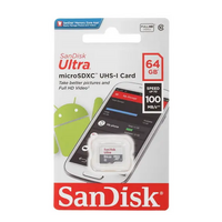 Карта памяти microSDXC 64Gb Sandisk UHS-I Class 10 Ultra без адаптера (SDSQUNR-064G-GN3MN)