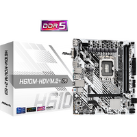 Материнская плата ASRock LGA1700: H610M-HDV/ M.2+ D5 [H610, 2xDDR5, 1*PCIEx16, 4хSata3, 1*M.2, 2 хUSB3, D-Sub, HDMI, DP, microATX]