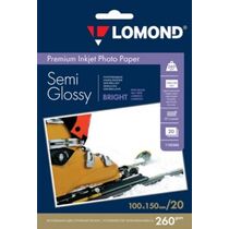 Фотобумага Lomond Полуглянцевая, ярко-белая, микропористая, А6, 260 г/ м2, 20л, для струйной (1103302)