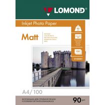 Фотобумага Lomond матовая, А4, 90 г/ м2, 100 л, для струйной (0102001)