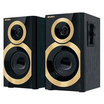 Акустическая система Sven 2.0 SPS-619 20W, mini Jack 3.5 мм, черный/ золотистый (SV-0120619GD)