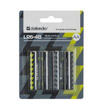 Батарейка Defender LR06, AA, щелочная, блистер 4шт, (56012) цена за упаковку