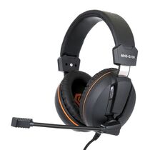 Наушники Gembird MHS-G100 с микрофоном, 2 x mini jack 3.5 mm, черный/ оранжевый (MHS-G100)