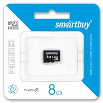 Карта памяти microSDHC 8Gb Smartbuy Class10 (SB8GBSDCL10-00)