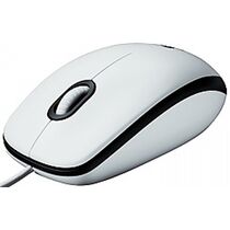 Мышь Logitech B100 оптическая, проводная, USB, белый (910-003360)