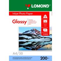 Фотобумага Lomond глянцевая, А4 (210x297мм), 200 г/ м2, 50 л, для струйной печати (0102020)