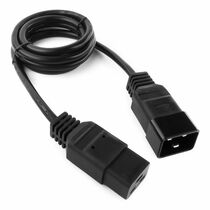 Кабель питания для ИБП C19 - C20 1,8м, Gembird/ Cablexpert, 16А, 3500 Вт, черный, с заземлением (PC-189-C19) пакет.