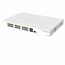 Маршрутизатор: Mikrotik CRS328-24P-4S+RM(3 уровня, 512 МБ, 24х10/ 100/ 1000МБ, 2х SFP+, ПО Level 5/ SwOS, Раздача PoE-питания 802.3af/ at/ Passive PoE 24B)