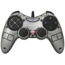 Геймпад проводной Defender Zoom USB Xinput вибрация, 10 кнопок, PC, серебристый (64244)