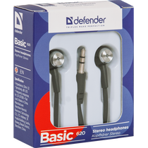 Наушники-вкладыши Defender Basic-620 mini jack 3.5 mm, черный (63620)