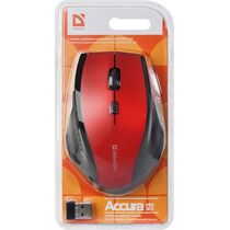Мышь Defender Accura MM-365 беспроводная, красный, Радио USB,  оптическая (52367)