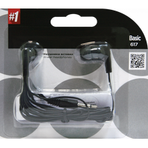 Наушники-вкладыши Defender BASIC 617 mini jack 3.5 mm, черный (63617)