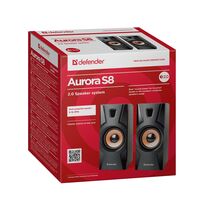 Акустическая система Defender Aurora S8 2.0 8W, mini Jack 3.5 мм, черный/ оранжевый (65408)