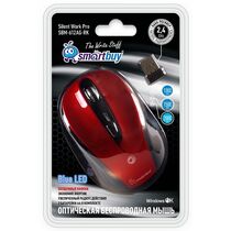 Мышь Smartbuy SBM-612AG-RK беспроводная, красный, Радио USB,  оптическая, беззвучная (SBM-612AG-RK)