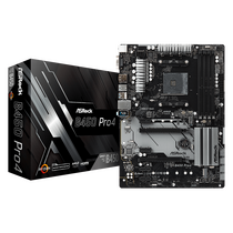 Материнская плата ASRock sAM4: B450 PRO4 [AMD B450, 2*DDR4, 2*PCIEx16, 4*PCIEx1, 6*Sata3, 4 порта*USB3, D-Sub, HDMI, DP,  ATX]