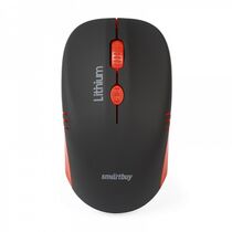 Мышь Smartbuy SBM-344CAG-KR беспроводная, черный/ красный, Радио USB,  оптическая (SBM-344CAG-KR) аккумулятор