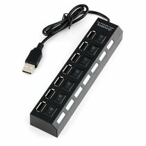 Хаб USB Gembird UHB-U2P7-02, 2.0, 7 портов, питание, выключатель на каждый порт.