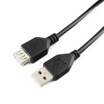 Кабель удлинитель USB 2.0 3м, Gembird/ Cablexpert феритовое кольцо, экранированный, позолоченные контакты, черный (CCF-USB2-AMAF-10) пакет.