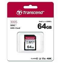 Карта памяти SDXC Transcend 64Gb UHS-I (U3) без адаптера (TS64GSDC300S)
