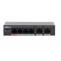 Неуправляемый POE-коммутатор 04 порта: Dahua PFS3006-4ET-60 (04 портаХ10/ 100 Мбит/ сек) PoE‑бюджет 60 Вт, корпус - металл