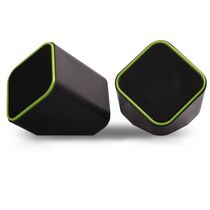 Акустическая система Smartbuy 2.0 CUTE 6W, mini Jack 3.5 мм, черный/ зеленый (SBA-2580)