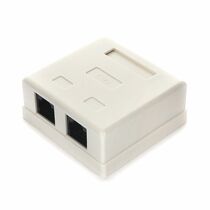 Розетка компьютерная Gembird/ Cablexpert RJ-45 CAT6, внешняя, двойная (NA218)