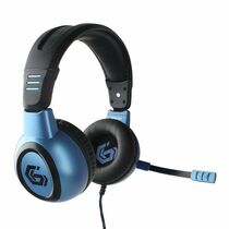 Наушники полноразмерные Gembird MHS-MHS-G55 с микрофоном, игровые, 2 x mini jack 3.5 mm, черный/ синий (MHS-G55)