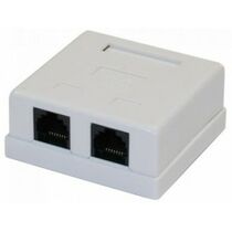 Розетка компьютерная Gembird/ Cablexpert RJ-45 CAT5e, внешняя, двойная  (NA214)