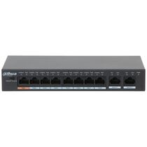 Неуправляемый POE-коммутатор 08 портов: Dahua PFS3010-8ET-96 (08 портовХ10/ 100/ 1000 Мбит/ сек) PoE‑бюджет 57 Вт, корпус - металл