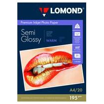 Фотобумага Lomond Semi Glossy, микропористая, полуглянцевая, A4, 195 гр/ м2, 20л (1101307) для струйной печати