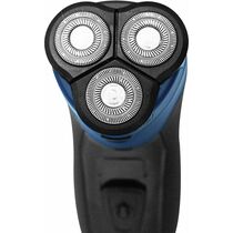 Электробритва Starwind SBS1503 черный/ синий (роторная, бритьё - влажное/ сухое, головок - 1, питание - от аккумулятора)