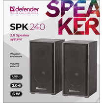 Акустическая система Defender 2.0 SPK 240 6W, mini Jack 3.5 мм, черный (65224)