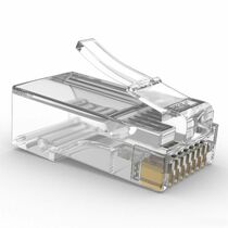 Коннектор RJ-45 Cat5e 6 микрон, неэкранированный, со сквозным отверстием, Gembird (LC-PTU-01/ 10) упаковка 10 шт