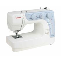 Швейная машина Janome EL545S белый-синий (электромеханическая, челнок - вертикальный качающийся, швейных операций - 17, петля - полуавтомат)